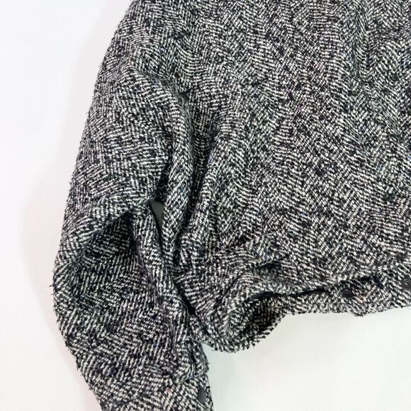 Havoc Jacket Womens Medium White Black Genuine Leather Long Sleeve Cropped Coat - Picture 9 of 12